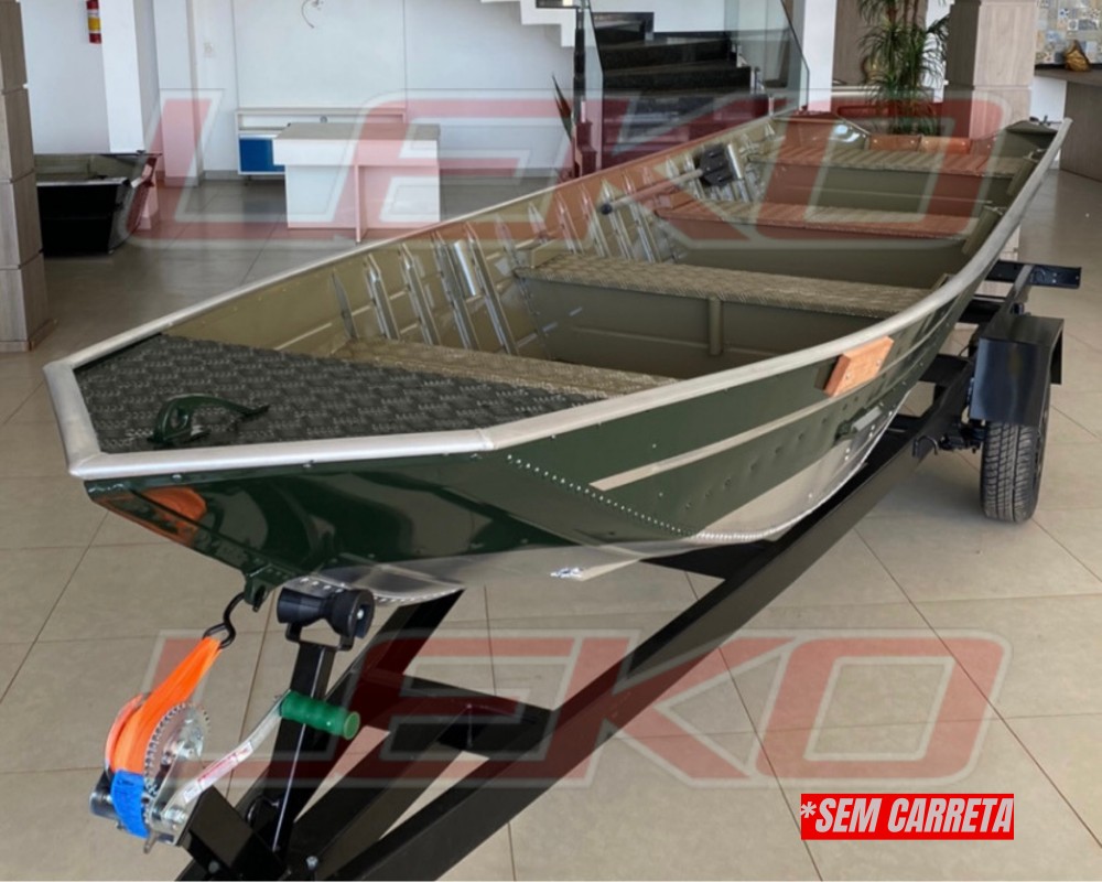 Barco Pesca Alumínio Semi Chato PetyBrazil Amazonas 550SL Até 50HP