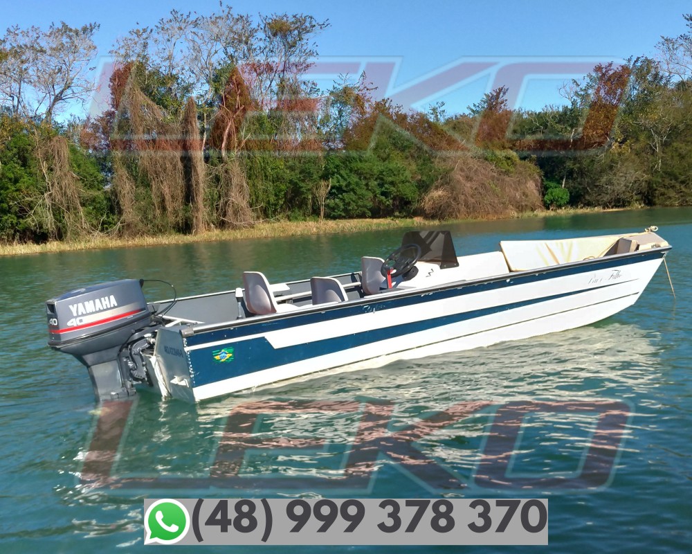 Barco Pesca Alumínio Semi Chato MetalGlass 5.3m Motor Yamaha 40Hp