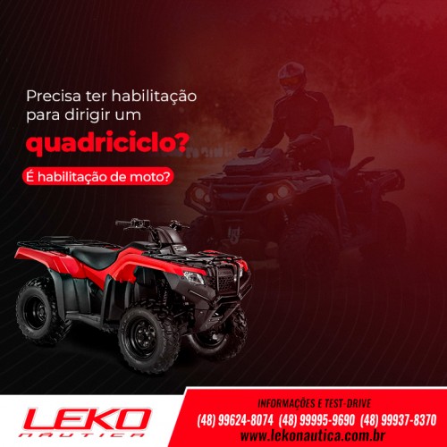 Precisa ter habilitação para dirigir um quadriciclo? É habilitação de moto?